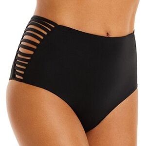 NWT L*SPACE Harrington Bikini Bottoms Black Large